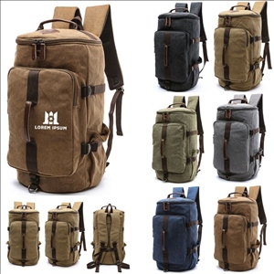 Canvas Backpack - Large Capacity Travel Bag with Multiple Pockets for Outdoor